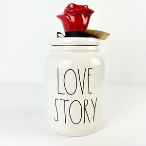 NWT Rae Dunn Disney LOVE STORY Beauty and the Beast Cookie Jar
